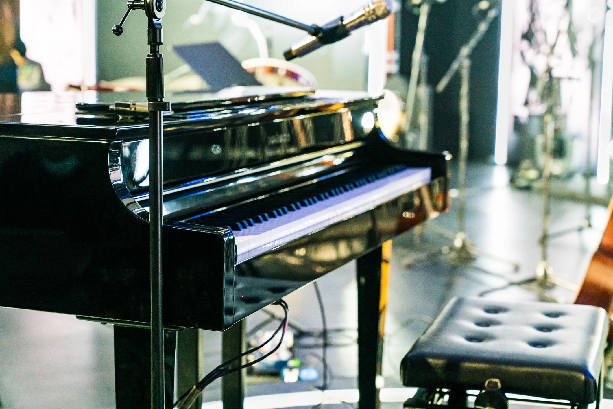 Grand piano on stage