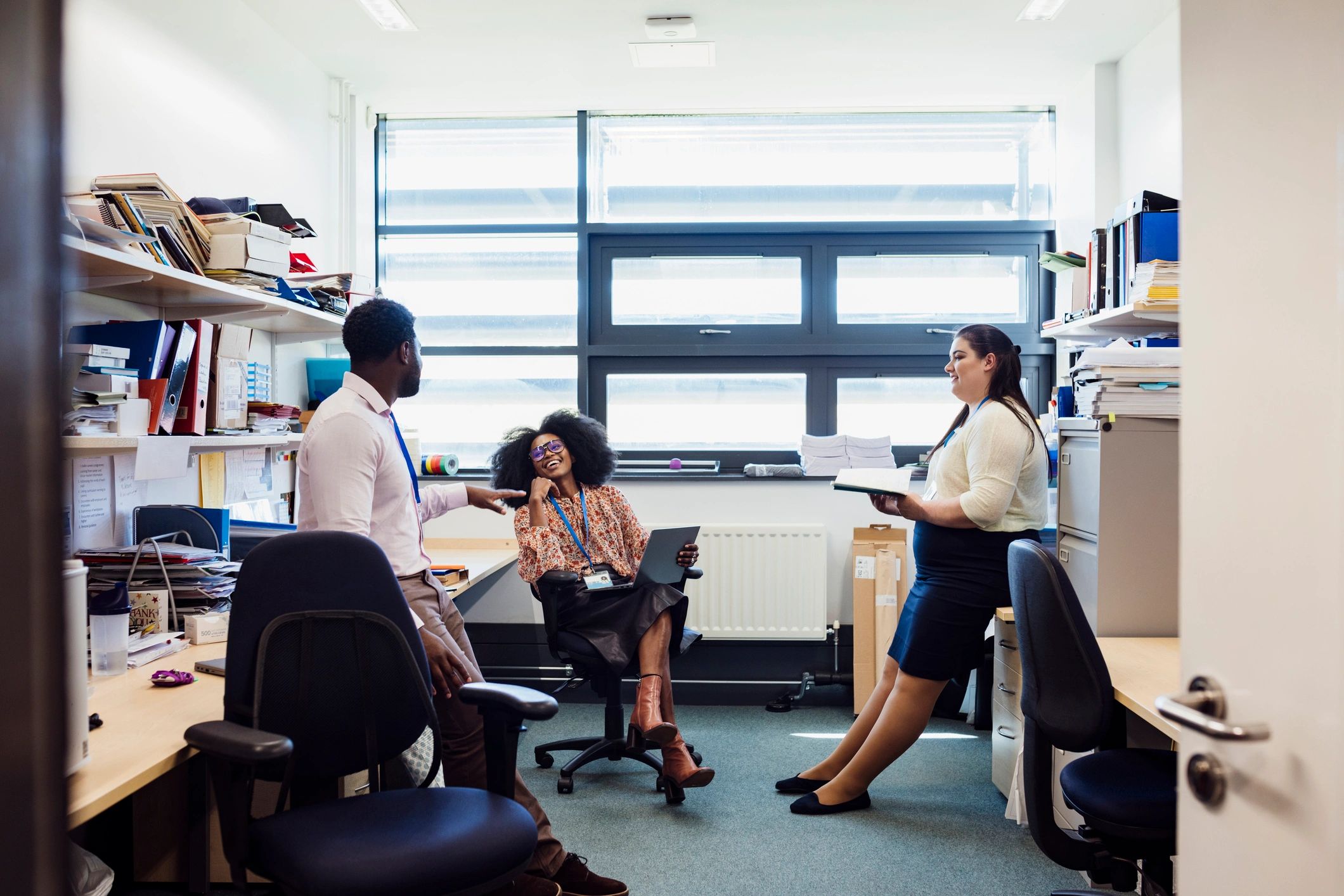 Team collaborating in a studio-style workspace