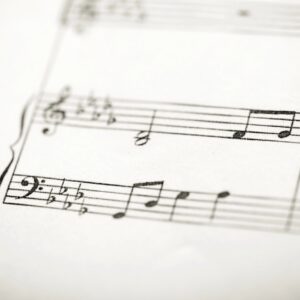 Close-up of a score music printed on paper